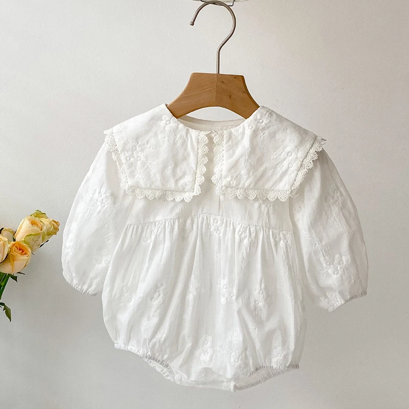

Newborn Baby Girl Bodysuits Embroidery Cotton Long Sleeve Infant Baby Girls Jumpsuit Spring Autumn Baby Girls Clothes