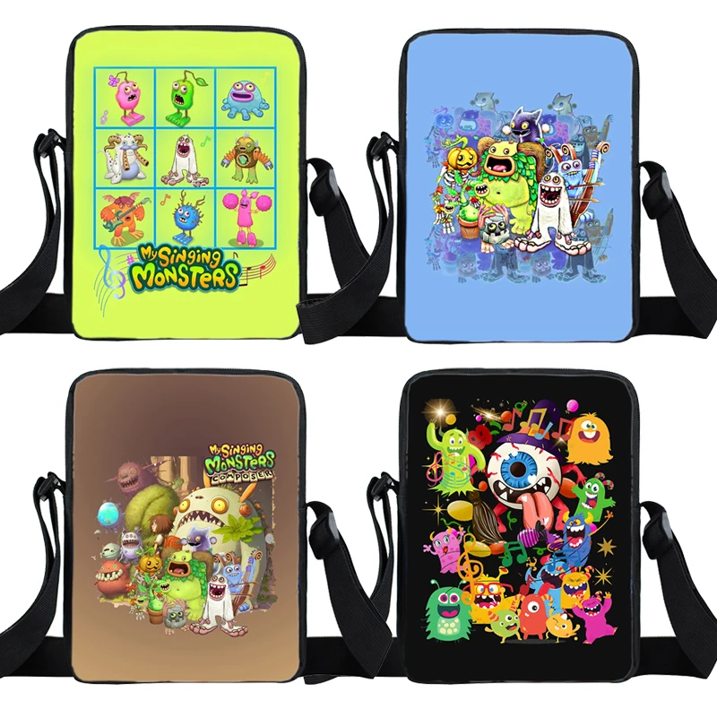 Meus Monstros Cantores Bolsa Kawaii para Crianças, Bolsa de Ombro para Crianças, Bolsa Crossbody para Telefone Pequena, Nova