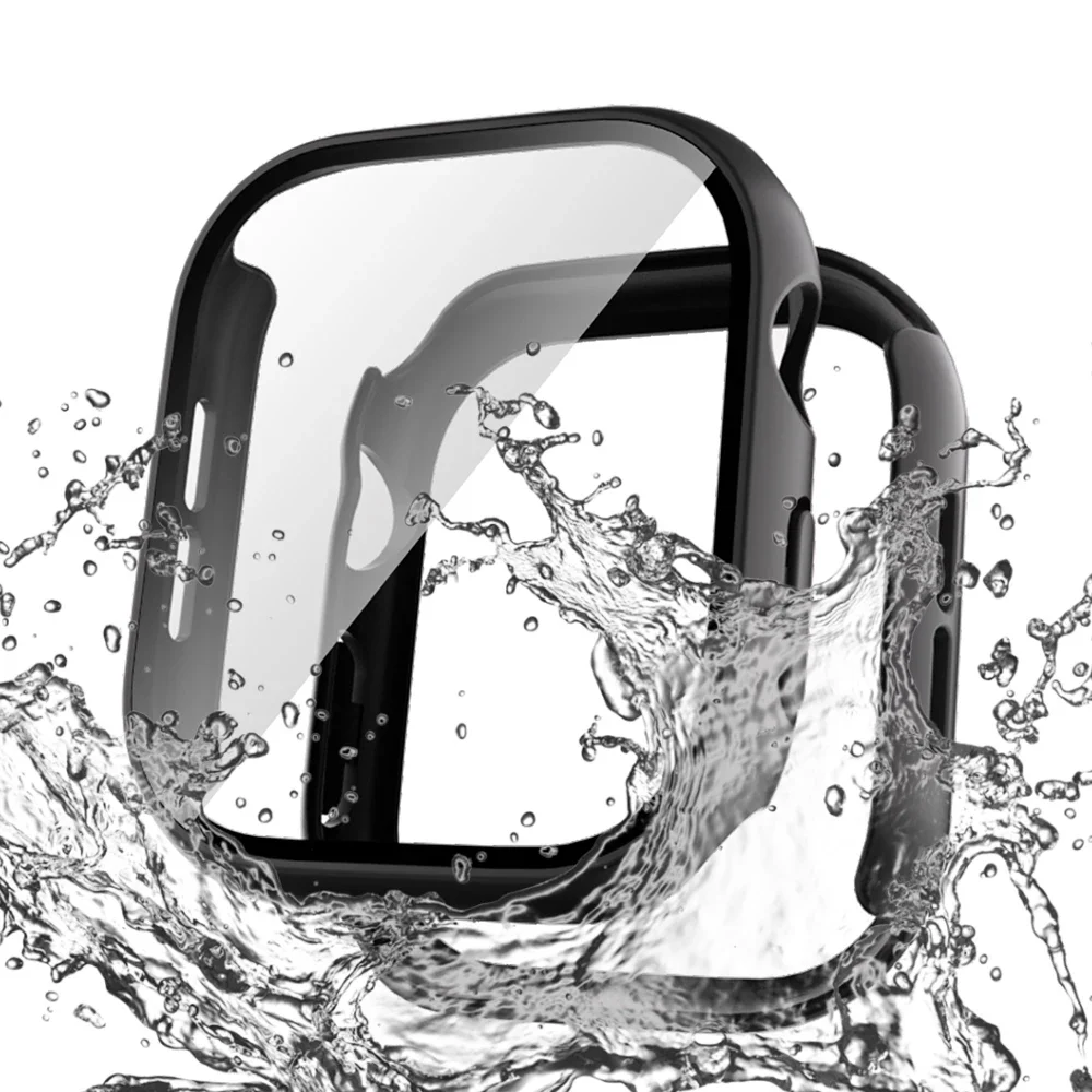 حافظة صلبة لساعة أبل ، زجاج مقسى ، شاشة مقلوبة ، تغطية كاملة ، واقي ، كمبيوتر شخصي ، ملحقات ساعة ذكية ، سلسلة 10 ، 42: 46