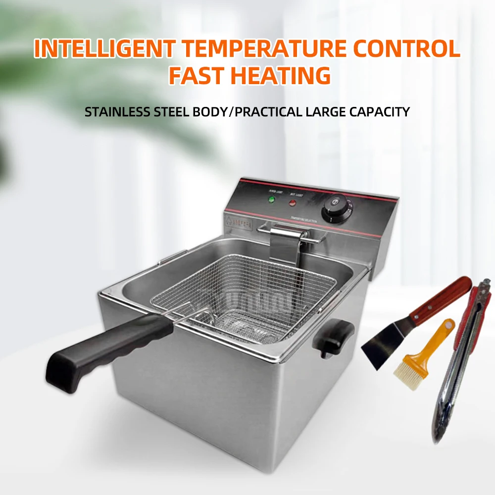 مقلاة مزدوجة من الفولاذ المقاوم للصدأ مقلاة كهربائية عميقة تجارية اسطوانة واحدة كهربائية فريدورا دي ايسيت إليكتريكا