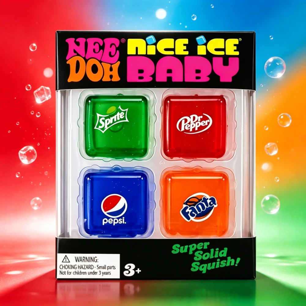 4 Stück NeeDoh Nice Ice Cube Mini-Quetschspielzeug, langsam zurückfedernd, Anti-Angst, sensorisches Fidget-Spielzeug, Stressabbau-Geschenk für Kinder und Erwachsene – Detail 7
