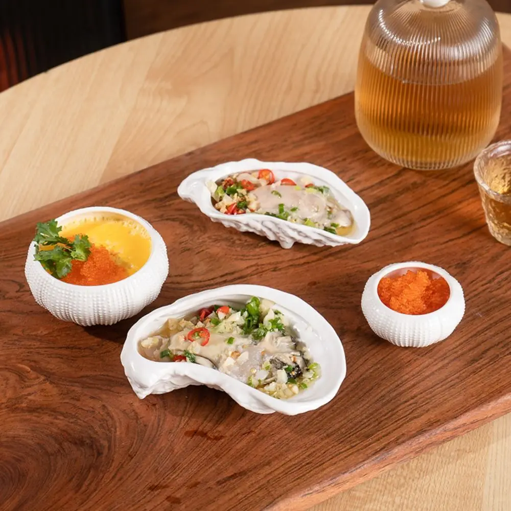 Tableware Ceramic Oyster Plate Irregular Exquisite Storage Dish Creative Reusable Sushi Sashimi Plate Salad