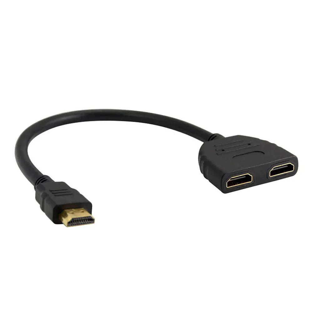 

Splitter 1 Out Adapter Converter Cable 1080P Full Split Signal from to Two Displays Black