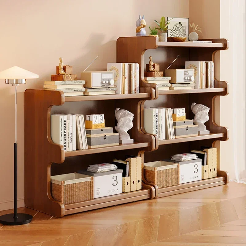

Bookshelf Shelf Floor-to-ceiling Bookcase Simple Living Room Locker Integrated Wall Multi-layer Home Storage Display Cabinet