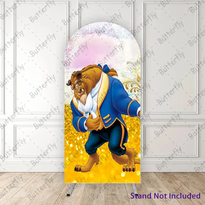 Moon Night Stars Beauty And The Beast Belle Princess Disney Arch Photo Backdrop Cover Girls Birthday Party Background Decoration