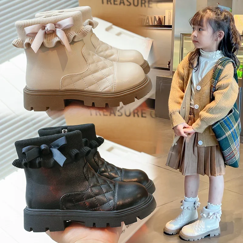 Boys and Girls Winter Padded Warm Cotton Shoes Thick Bottom Non-slip Patent Leather Waterproof Non-slip Snow Boots