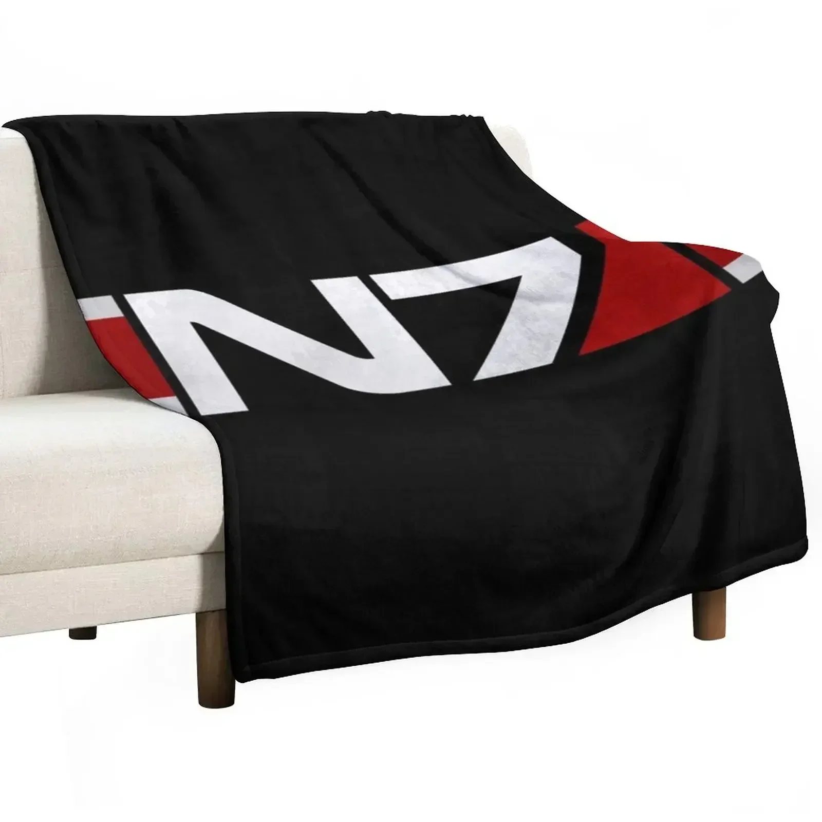 

Mass Effect Horizontal N7 Throw Blanket Multi Use Warm Blanket for Living Room Bedroom