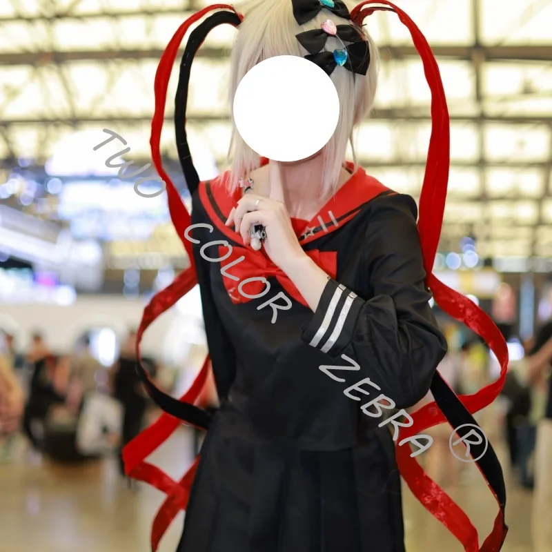 Needy Girl Overdose KAngel Cosplay Costume Black JK Uniform Full Set Wig Sailor Suit Halloween Comic Con Party Roleplay Outfits view 4