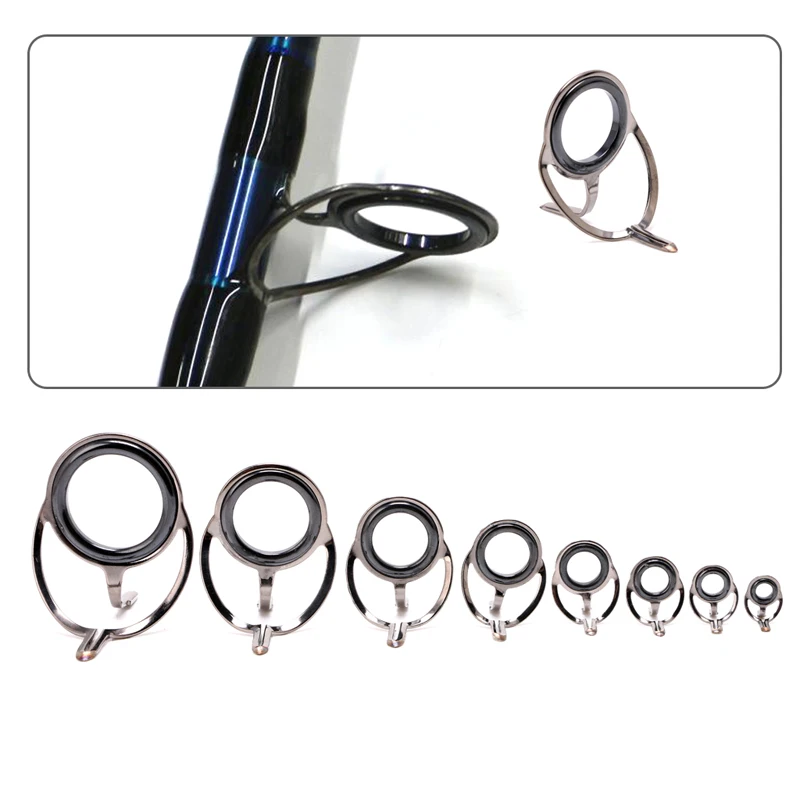 Fishing Rod Guide 6# - 30# Stainless Steel Ceramics Rings Rod Repair Kit Spinning Casting Mixed Size Replacement Accessories