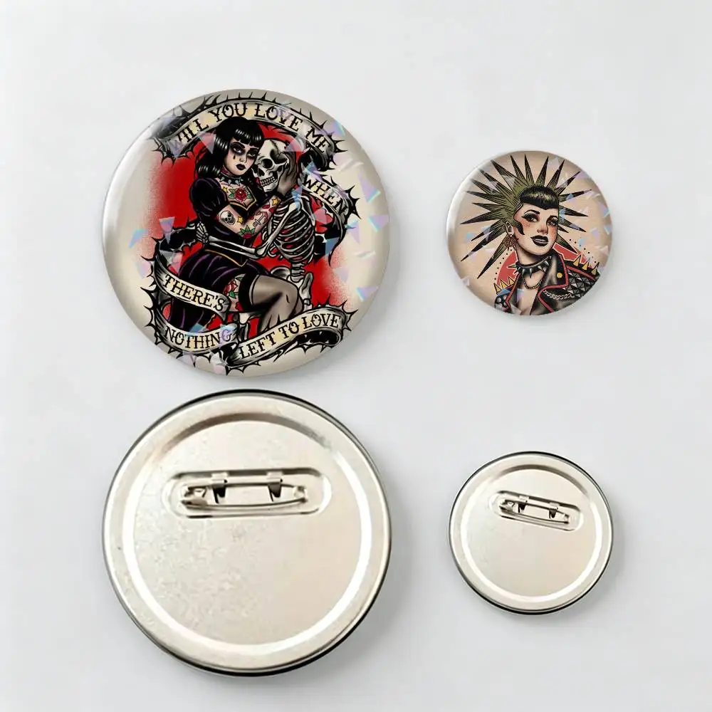 Fashion E-Ed H-Hardy Brands-s Brooch Metal Badge Brooch, Fashion Decorative Pins for Hat Bag Clothing Decoration Gift,Souvenir.