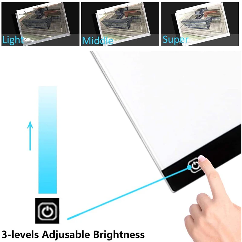 A4 LED Light Pad for Diamond Painting, USB Powered Light Board Digital Graphics Tablet for Drawing Pad Art Painting Board