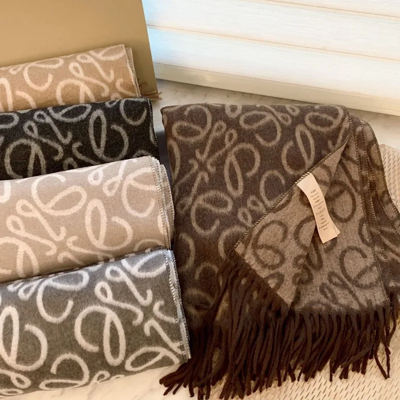 

Новинка осени/зимы 202, женский шарф из искусственной шерсти, утолщенный, теплый, универсальный, двусторонняя шея, высококачественная кисточка