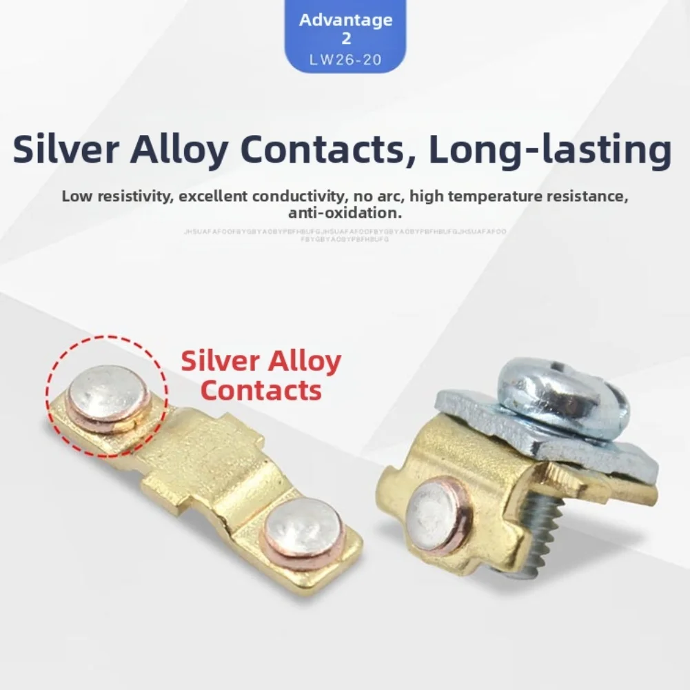 5 Positions Rotary Cam Switch for LW2620 with 4 Terminals Copper Parts and Silver Alloy Contacts for Reliable Performance