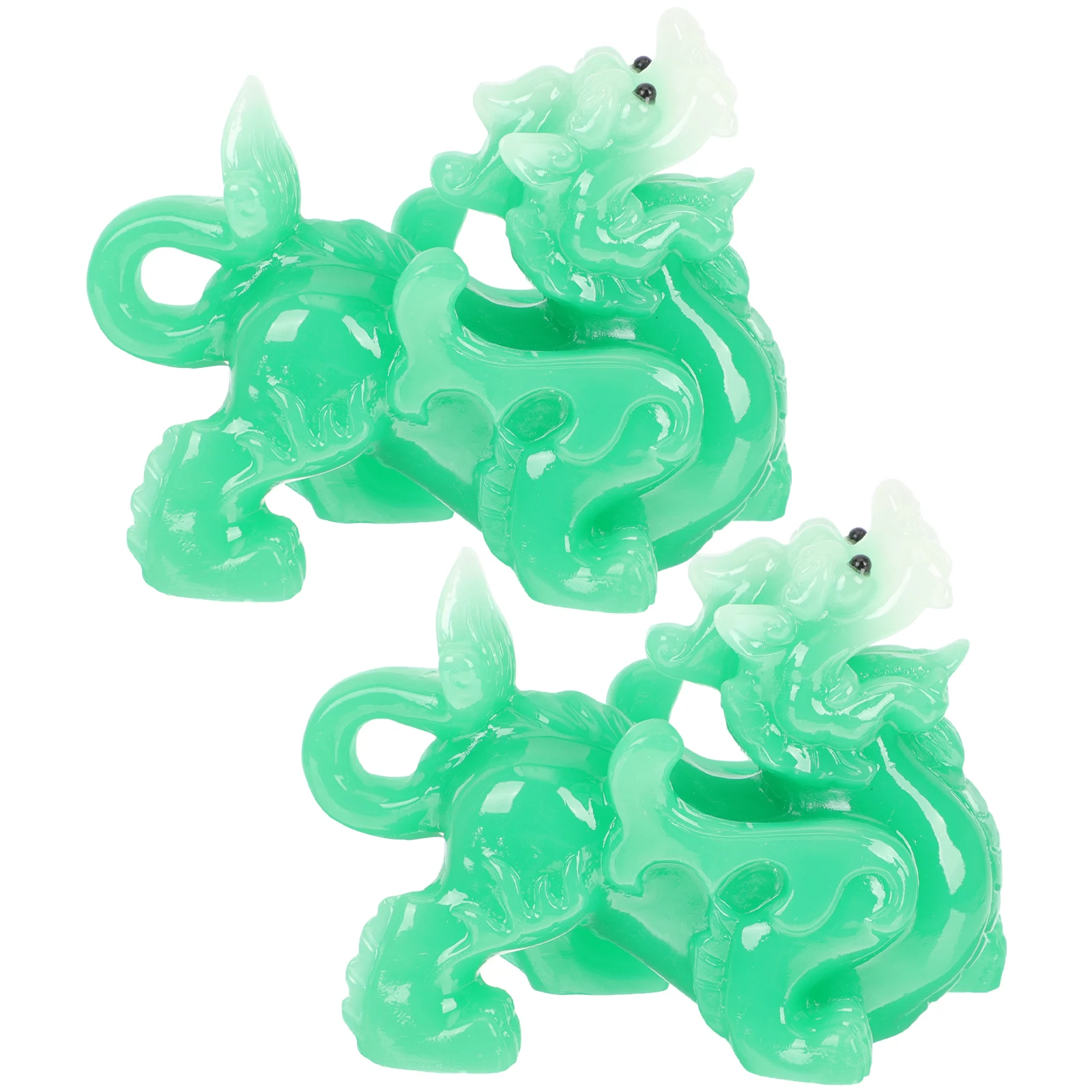 

Pixiu Ornament Animal Decoration Crafts Green Resin Figurine Decorative Ornaments