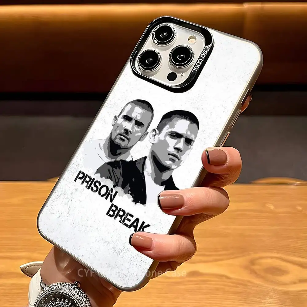 P-Prison b-break TV Series funda de teléfono para Apple 11 12 13 14 15 16Pro Max Plus protege la cubierta del teléfono chapado