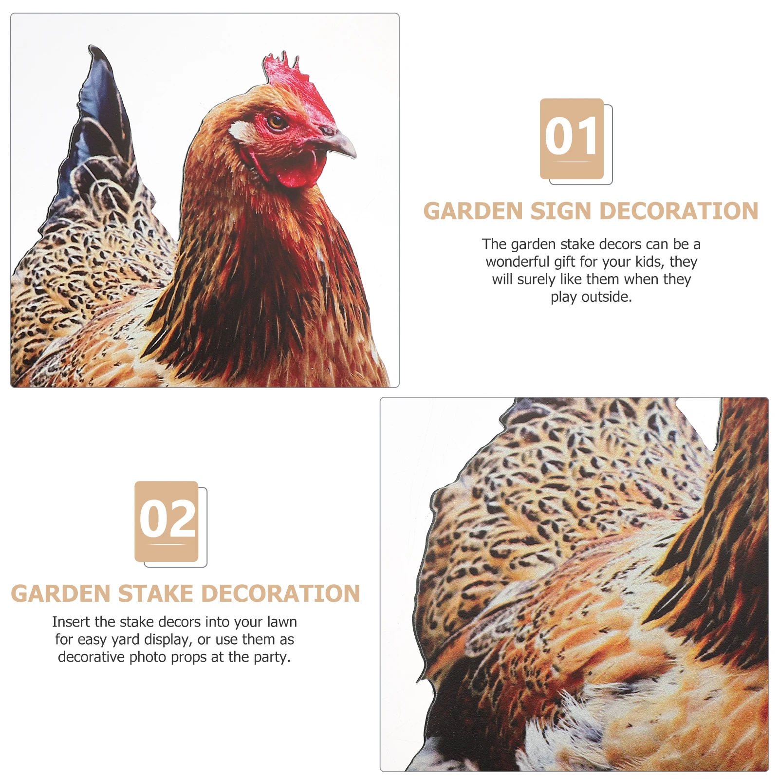 

Decorative Simulated Hen Stake Acrylic Sign Garden Chicken Statue Outdoor Decorations Yard Ornament Lawn Display