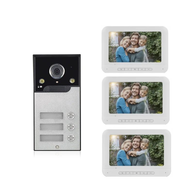 Video Building Intercom System For 1-4 Units Multi Apartments Home Villa Doorbell Video Door Phone System
