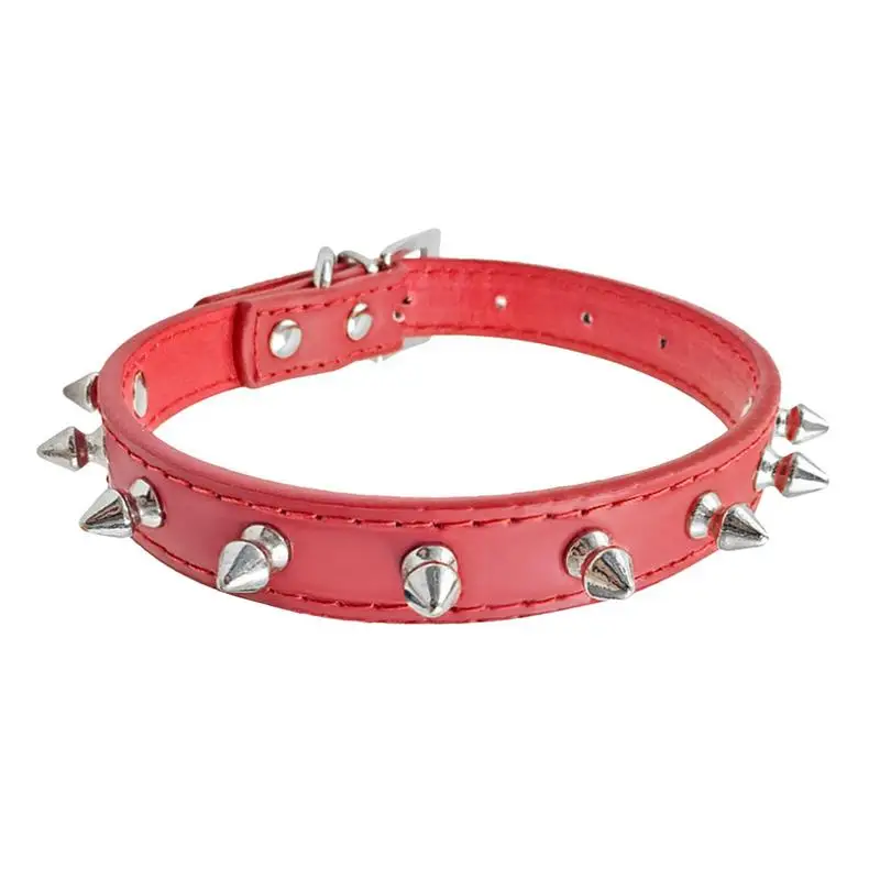 Spiked Studded Dog Collar Adjustable PU Leather Rivet Cat Dog Collars Pet Fashion Supplies Classic Necklace for Small to Medium