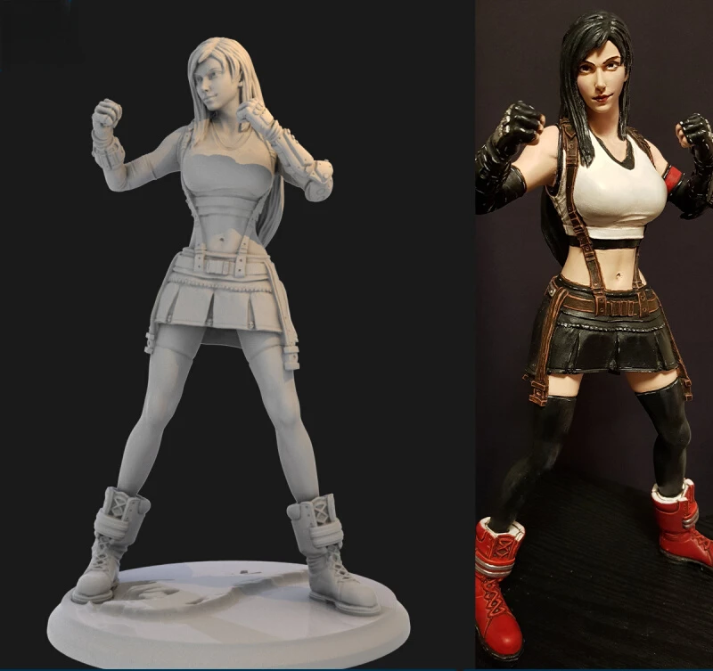 

1/24 Die Cast Resin Figure Assembly Kit Tifa Figure 80mm Including Base Free Shipping