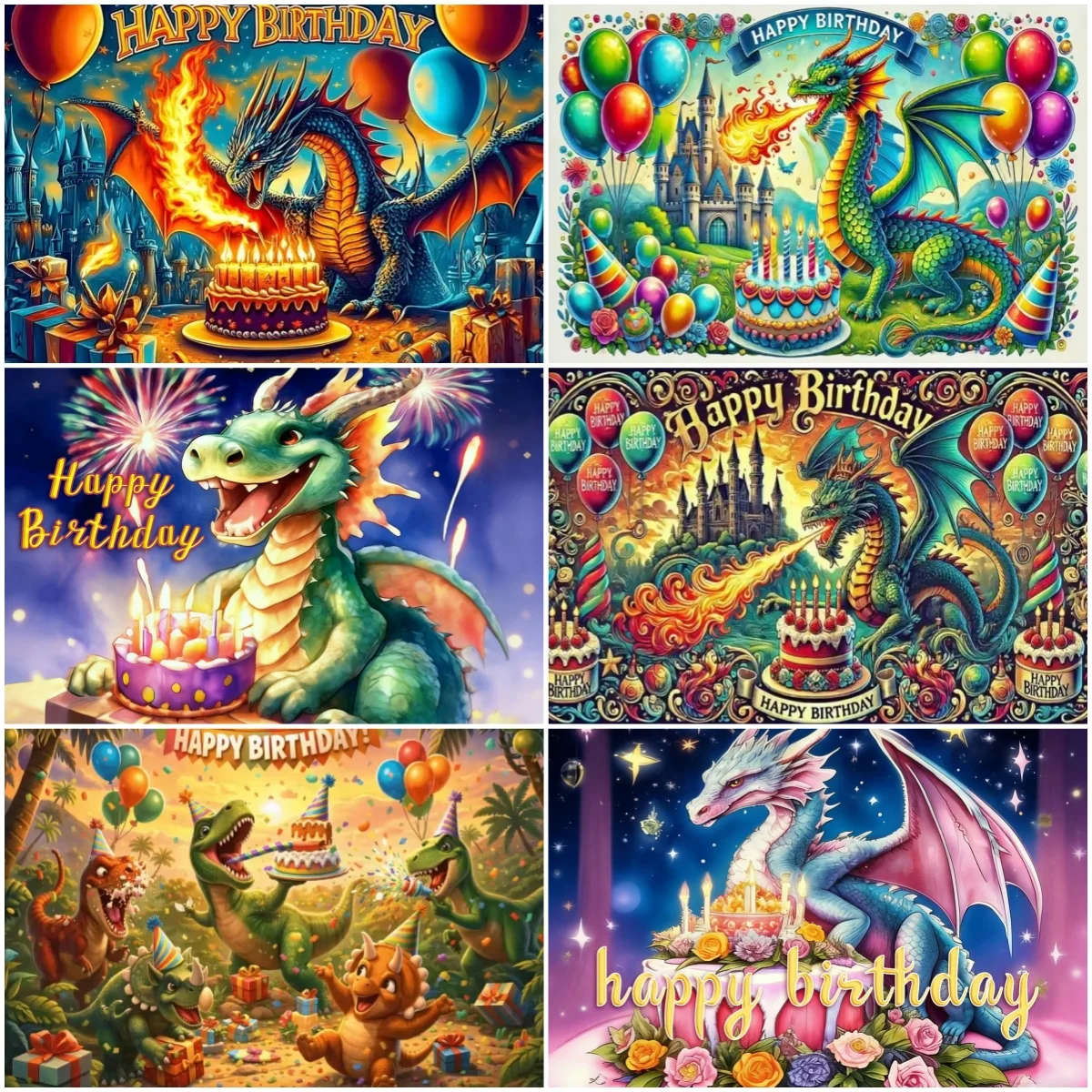 

Dinosaur Theme Birthday Party Background Supplies Dragon Castle Cake Decoration Backdrop Kids Adult Portrait Banner Photo Studio