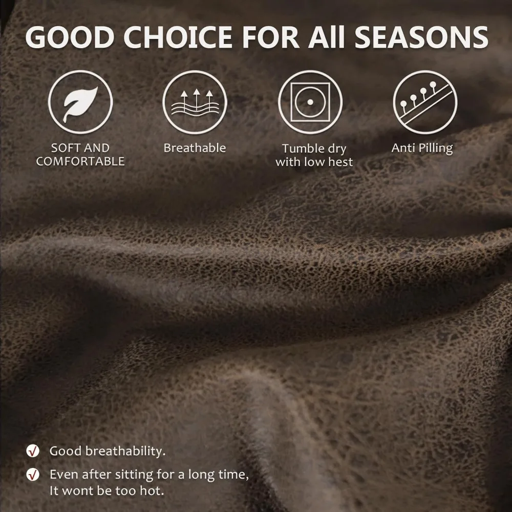 أغطية كراسي استرخاء للأولاد الكسولة مكونة من 4 قطع، أغطية أريكة ناعمة تشبه الجلد لحماية الأثاث #4