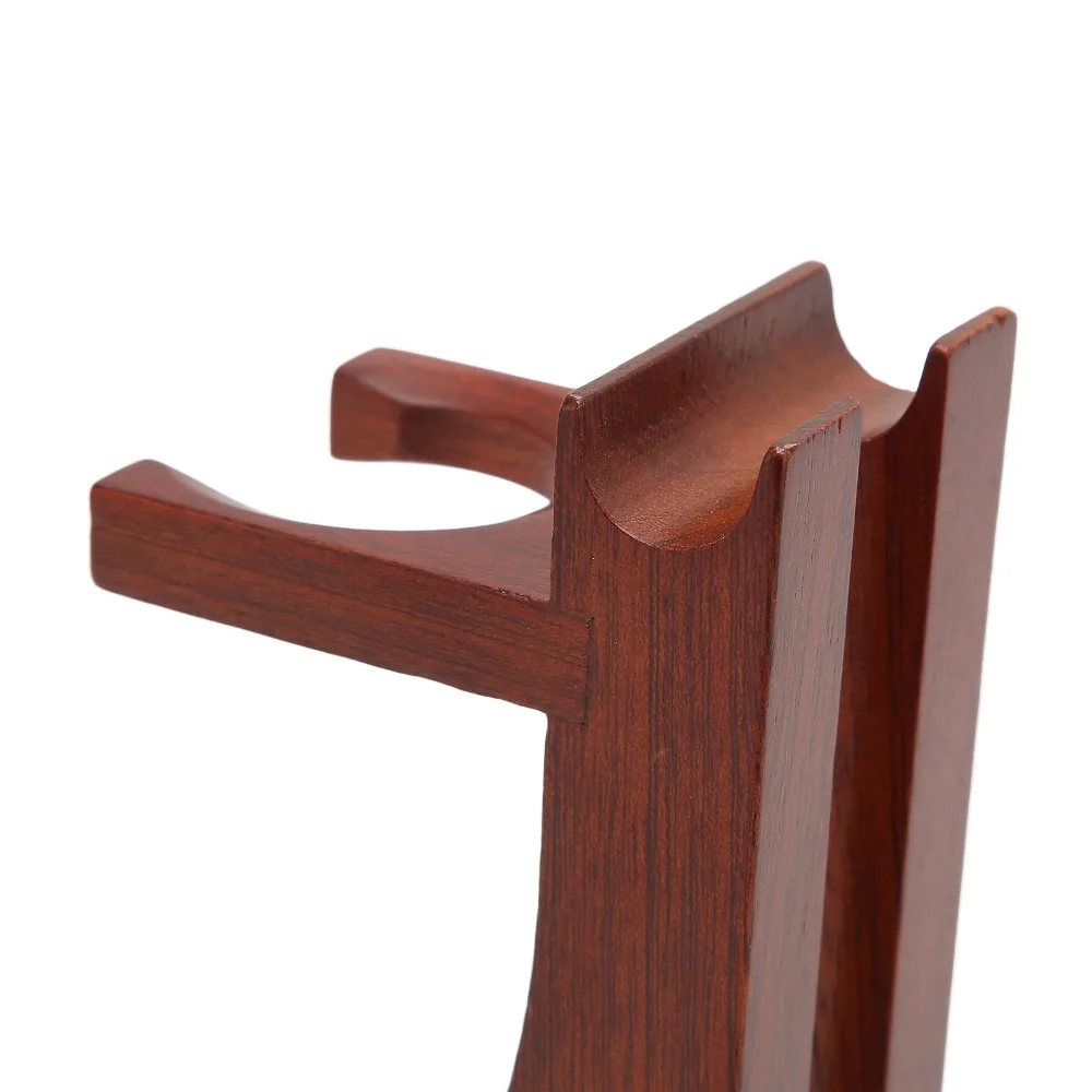 Wood Razor Shaving Brush Holder Stand Wine Red Height 12cm Bathroom Shaving Tool Storage Rack Non-slip Beard Brush Base