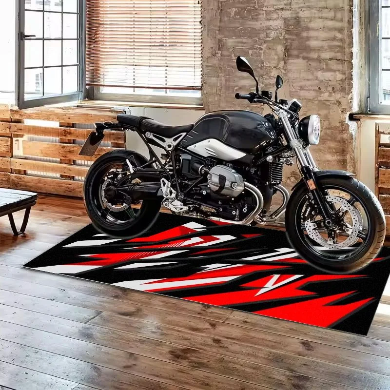 VIKAMA Red Sharp Angle Racing Pit Mat Anti Slip Oil Proof Rug For Garage Motorbike Maintenance Parking Display Carpet