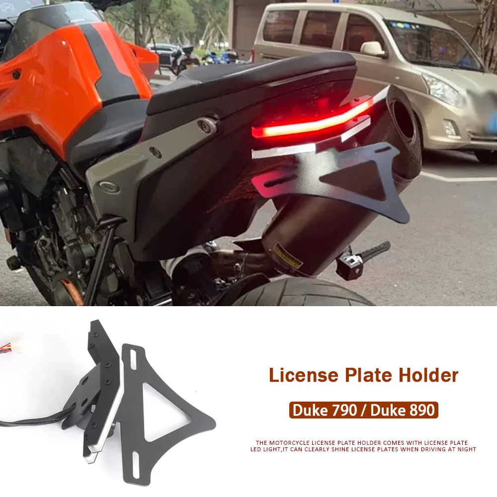 

License Plate Holder For 790 Duke 890 DUKE 2018-2025 Rear Tail Light Tail Integrated Frame Bracket Motorcycle Accessories