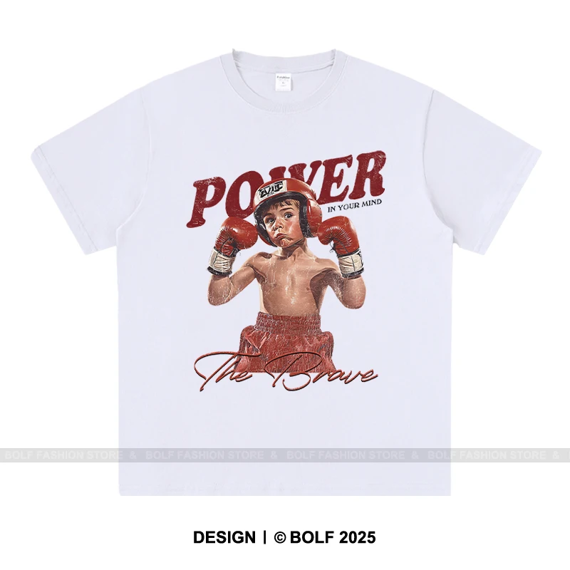 2026 Summer Retro Boxing Theme T‑Shirt Men Women Vintage Fighter Graphic Print Loose Short Sleeve Casual Street Tee