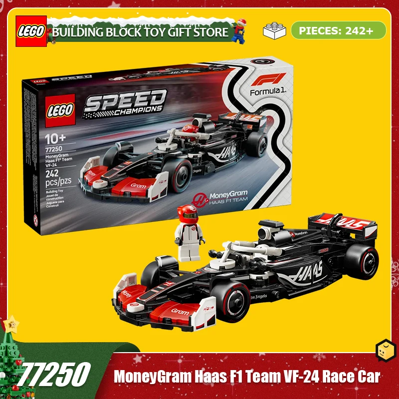 ليغو اللبنات الاحتفال بعيد الميلاد 77250 MoneyGram Haas F1 Team VF-24 سباق لعب الأطفال هدية الكريسماس #1