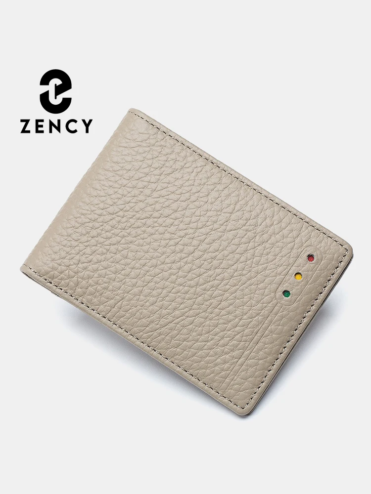 Zency Women's Ultra-thin FIRD Anti-theft Wallet Case Genuine Leather Multi-functional Card Holder Clip Creative Coin Purse