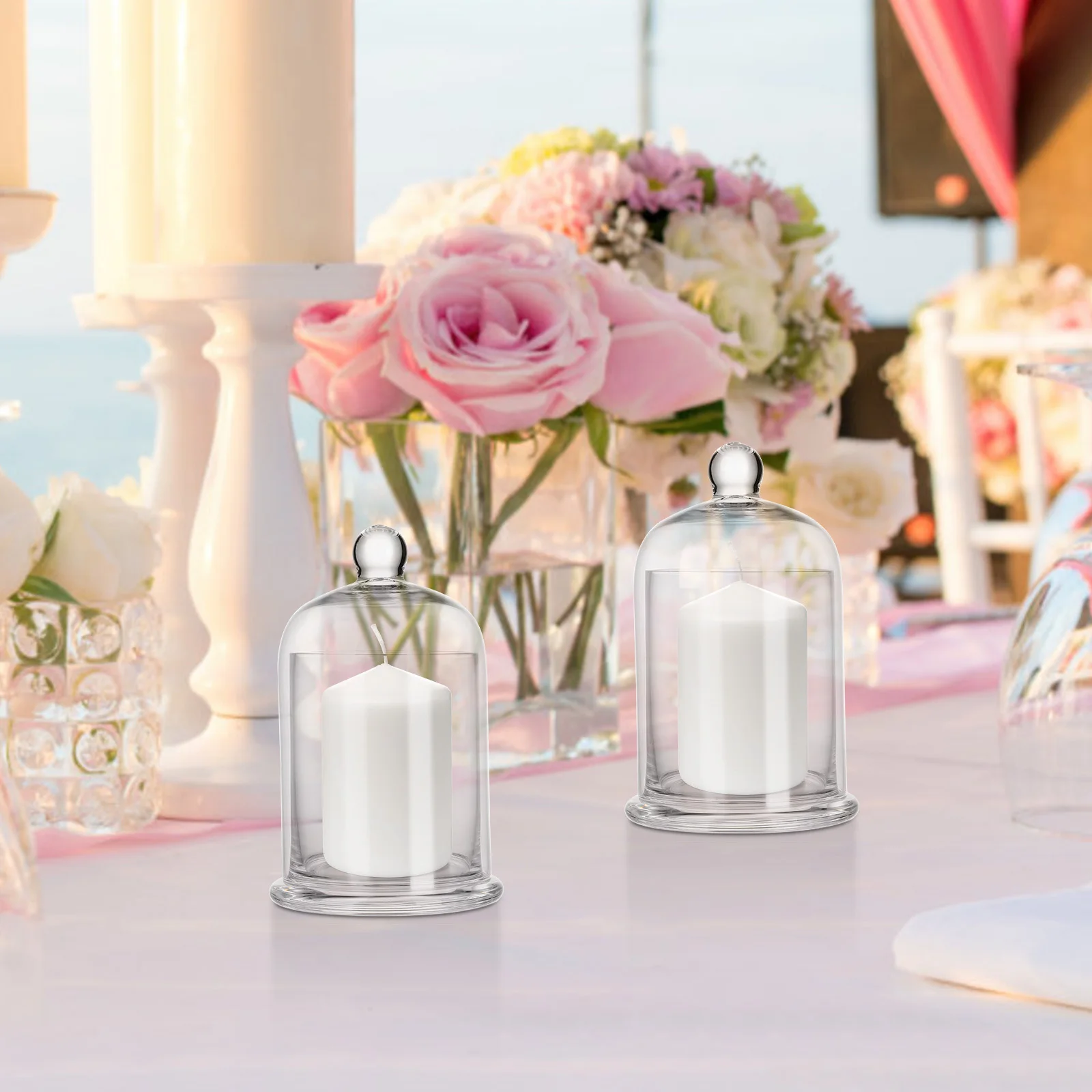 2Sets Glass Holder Elegant Decorative Cup for Home Party Wedding Romantic Atmosphere Mood Enhancing Relaxation