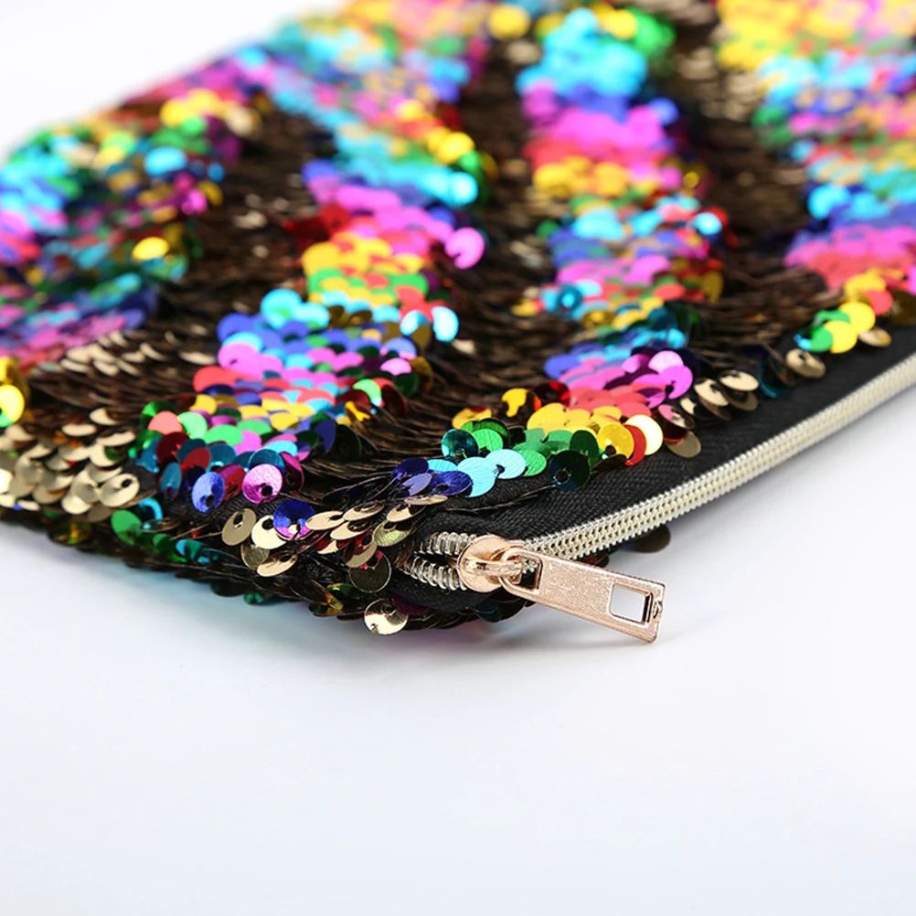 

Zipper Pencil Case Glitter Bag Sequin Pouch Double Sided Sequined Mermaid Gliiter Pen Bag Cute Pattern Eco Material Washable