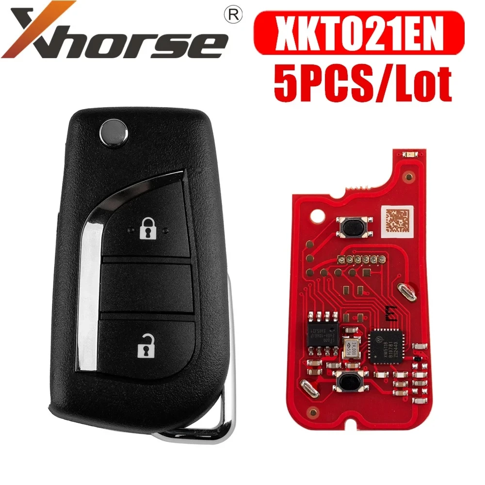 

Xhorse XKTO21EN проводной дистанционный ключ 2-го поколения для Toyota 2 кнопки 5 шт./лот