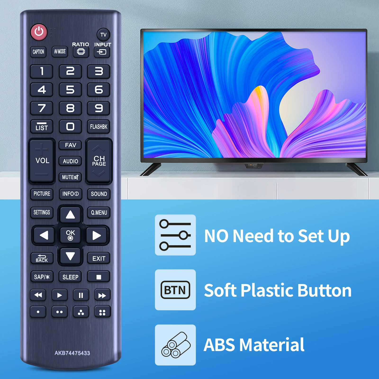 AKB ใหม่ 74475433   รีโมทคอนโทรลสําหรับทีวี 42LF5600 50LF6000 55LF6000 60LF6000 43UF6700