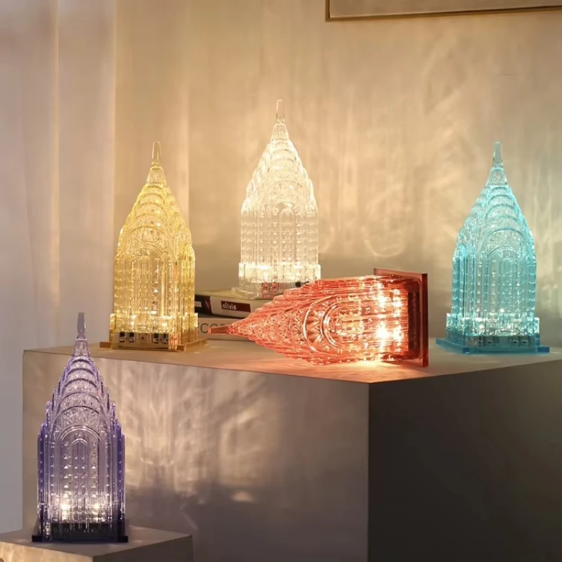 

Imported crystal LED desk lamp Modern glass home Living room Bedroom atmosphere Creative Internet celebrity