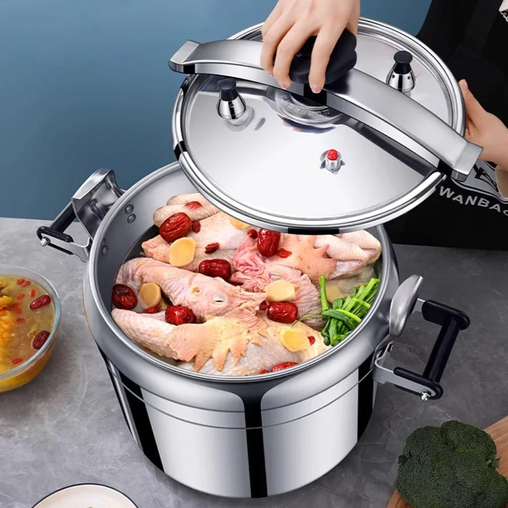 50L Commercial Pressure Cooker Thickened Large Capacity Gas Induction Cooker Universal Explosion-proof Household Pressure Cooker