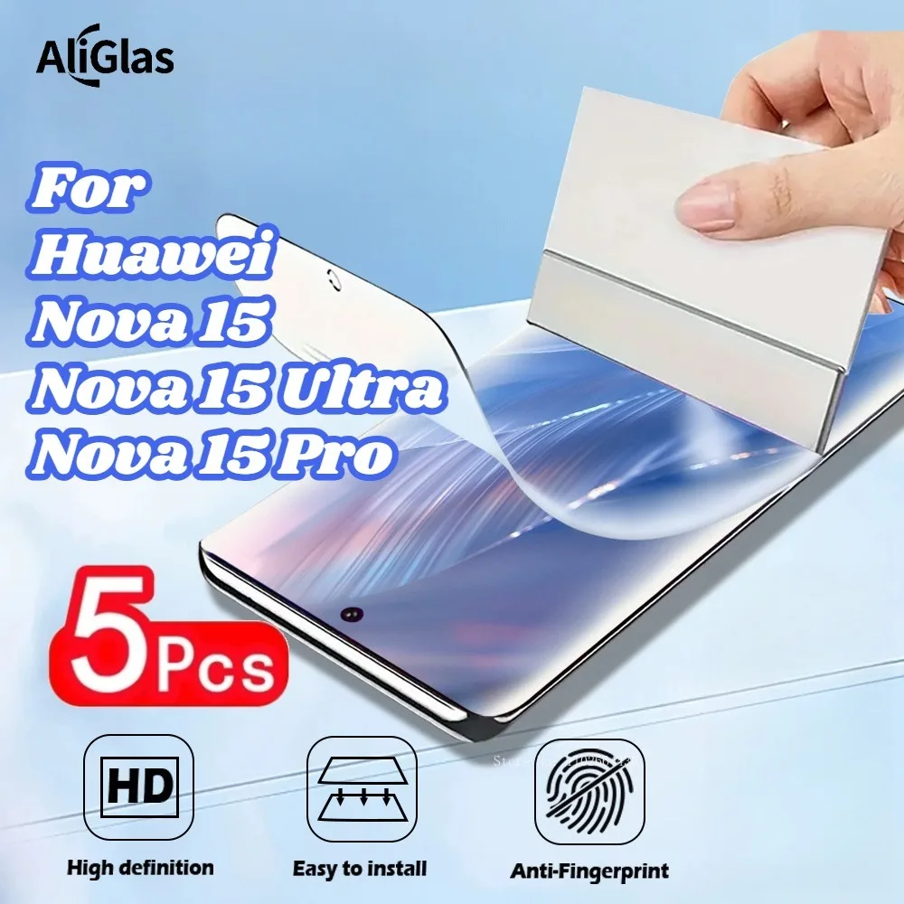 

Гидрогелевые пленки для защиты экрана для Huawei Nova 15 Series, глянцевая защитная пленка высокой прозрачности для Huawei Nova 15 Pro 15 Ultra