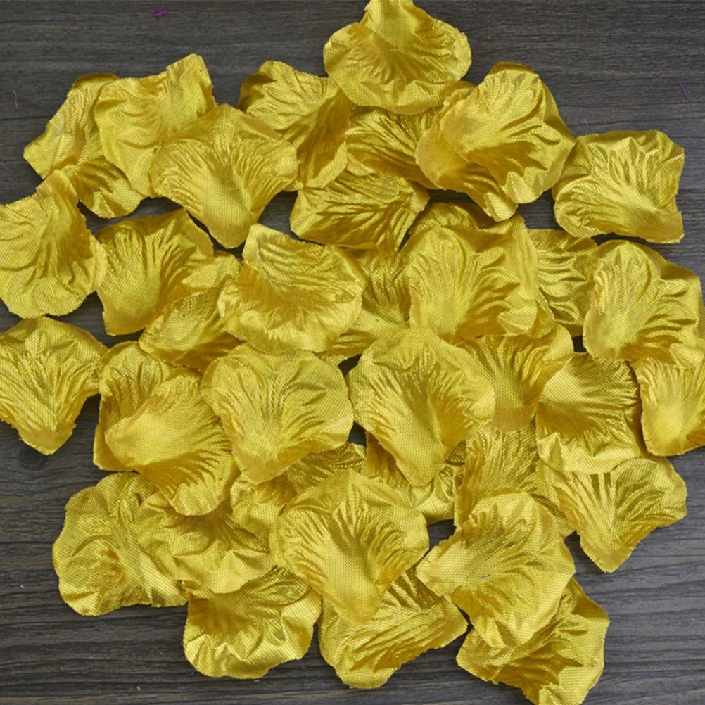 

Artificial Rose Petals Bulk Silk Flowers Realistic Wedding Decor Lifelike DIY Party Table Centerpieces Golden Cloth
