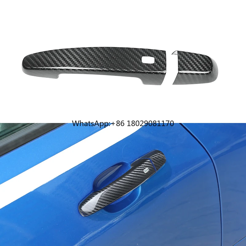 Kit de poignée de porte extérieure en fibre de carbone véritable, accessoires intérieurs de voiture, Chevrolet Camaro 2016-2023