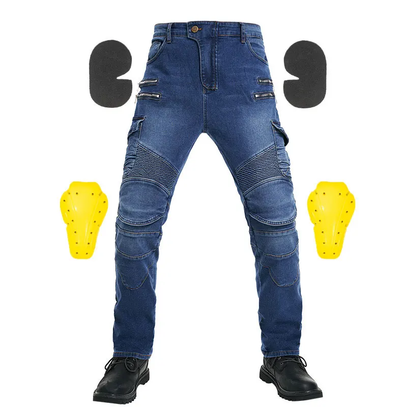 New Cycling Pants for Men, Summer Motorcycle, Motorcycle, anti Fall Rider equipment, Four Season Elastic Denim Racing Pants