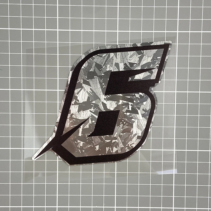 1PC Silber Carbon Faser Vinyl Anzahl Motorrad Aufkleber Wasserdicht DlY Helm Frontscheibe Kraftstoff Tank Roller Vinyl Aufkleber