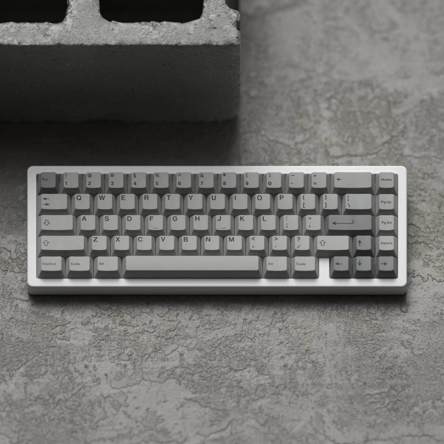 Imagem -02 - Conjunto Simples Cimento Cinza Cinza Keycaps Cereja Perfil Personalizado Sublimação Pbt Tampões Chaves para Teclado Mecânico Gk64 Gk61 Gh60 Akko 1