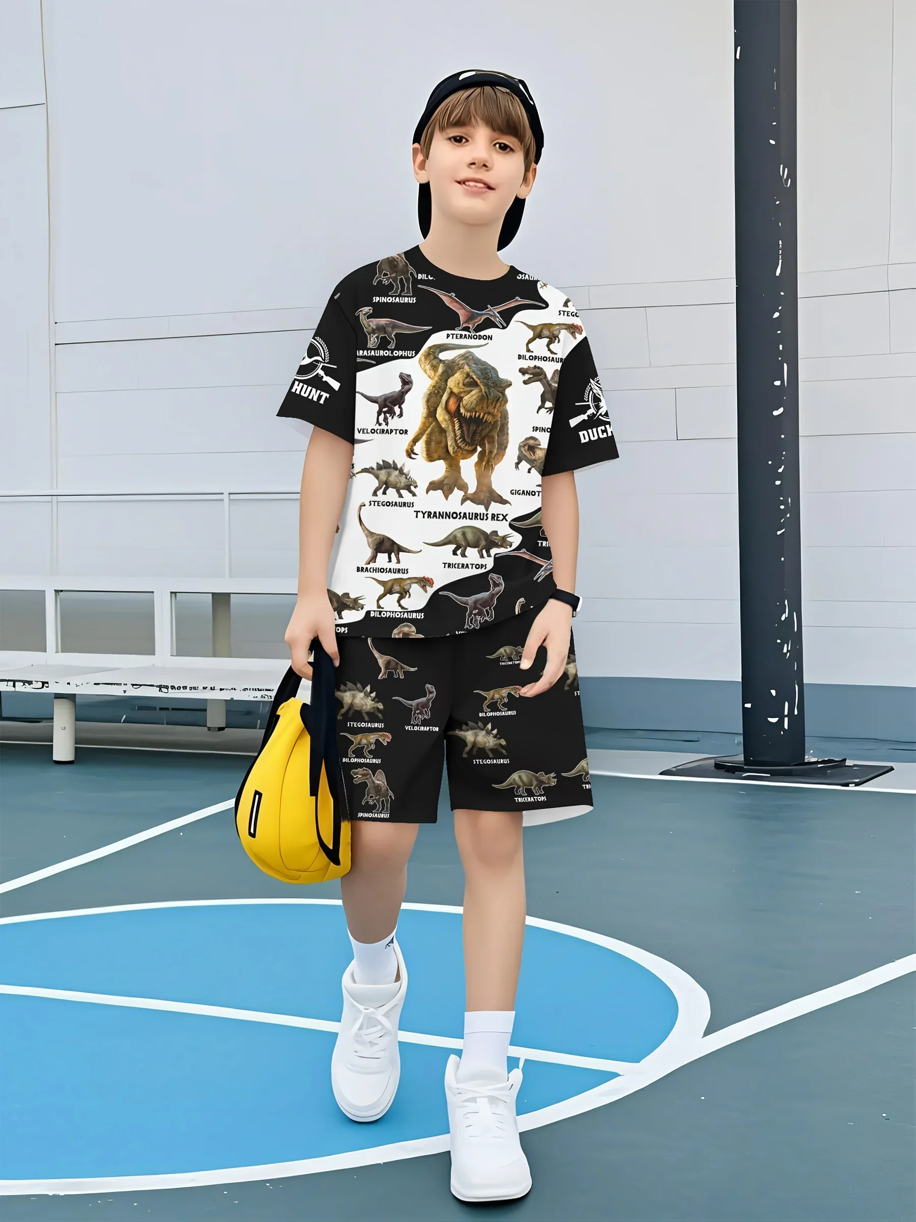New Dinosaur Printed Outfits Tops + Shorts 2 PCS For Summer Boys Girls Clothing Sets 2 Pcs Baby Fashion Suits - view 6