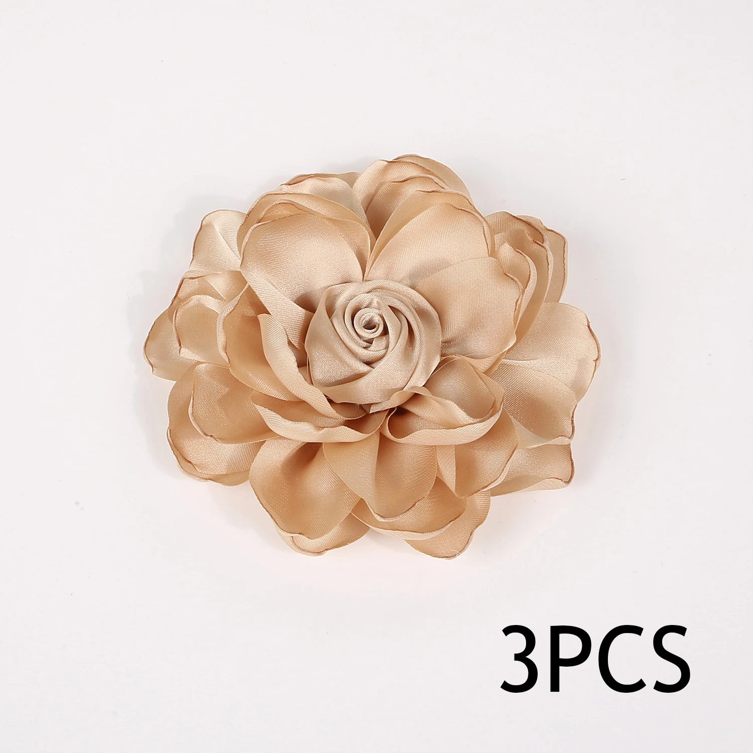 3 قطع من زهور الساتان المخبوزة تستخدم لإكسسوارات الشعر بنفسك ودبابيس الملابس وإكسسوارات الديكور #5