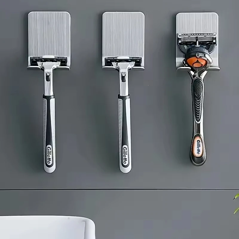 2pcs Razor Holder 304 Stainless Steel Men Shaving Shaver Razor Stand Shelf Shaving Razor Storage Rack Bathroom Hook Organizer