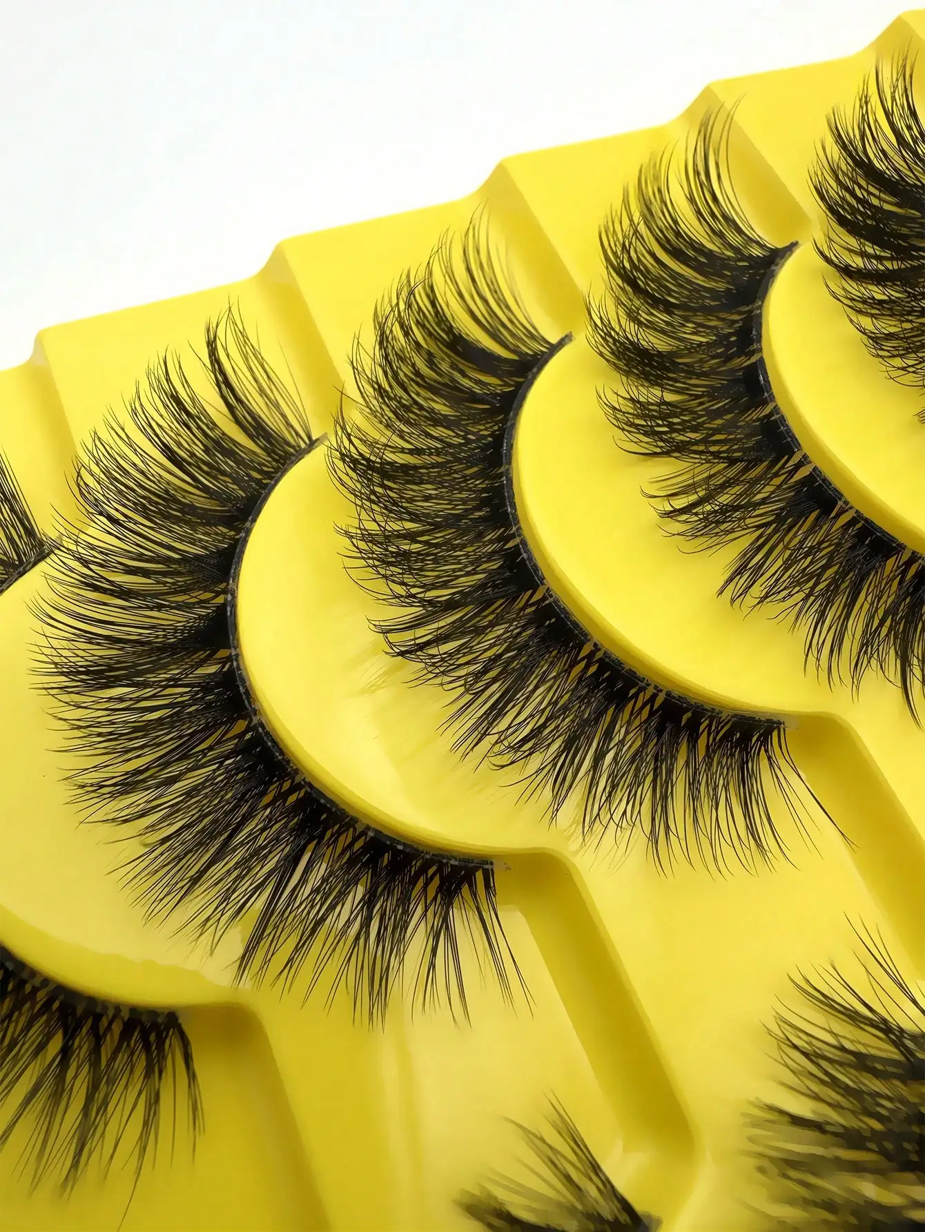 10 Paar Katzenaugen-Kunstwimpern aus Nerzfell, natürlich flauschig, 3D, dick, gewellt, wie Wimpernverlängerungen, Set – Detail 5
