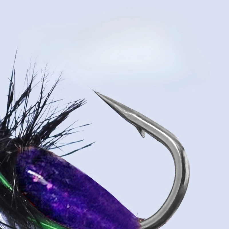 5 buah 12 # 14 # 16 #   Lalat Tackle Bionic Fly Fishing Umpan Spinner Berenang Umpan Fly Fishing Hook Lalat Umpan Kit