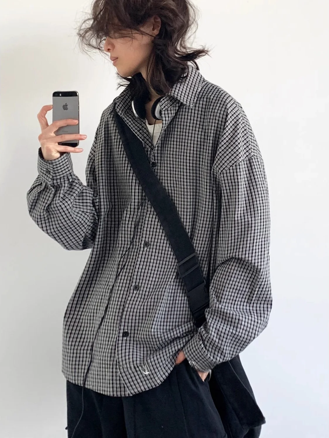 

Loose Long Sve Plaid irt ex Spring Sle Basic Casual Wear for Youth Spring Season No Ironing Required Japanese Retro