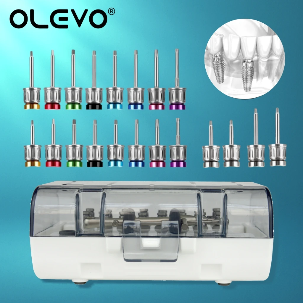 

16Pcs Dental Implant Restoration Tool Kit Universal Implant Screw Driver Colorful Torque Screwdrivers Wrench Ratchet 10-70NCM